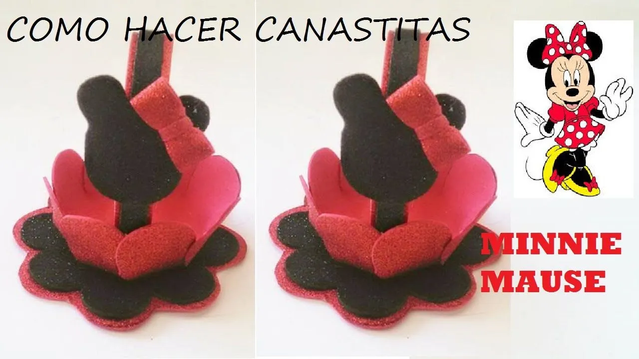 DIY.COMO HACER DULCERO CANASTITA DE MINNIE MOUSE - YouTube DIY.COMO HACER DULCERO CANASTITA DE MINNIE MOUSE - YouTube