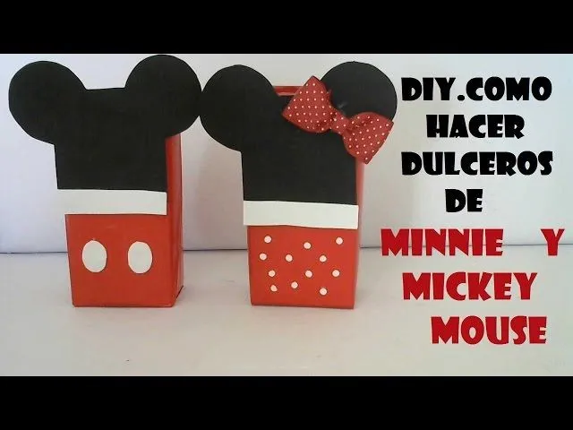 DIY.COMO HACER DULCEROS DE MINNIE Y MICKEY MOUSE - YouTube DIY.COMO HACER DULCEROS DE MINNIE Y MICKEY MOUSE - YouTube
