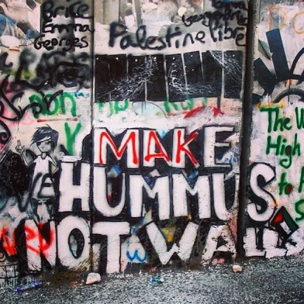 DJ MoCity - Make hummus not walls #streetlife #streetart...