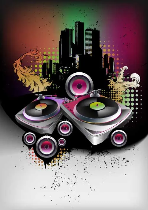 Dj poster en vector -