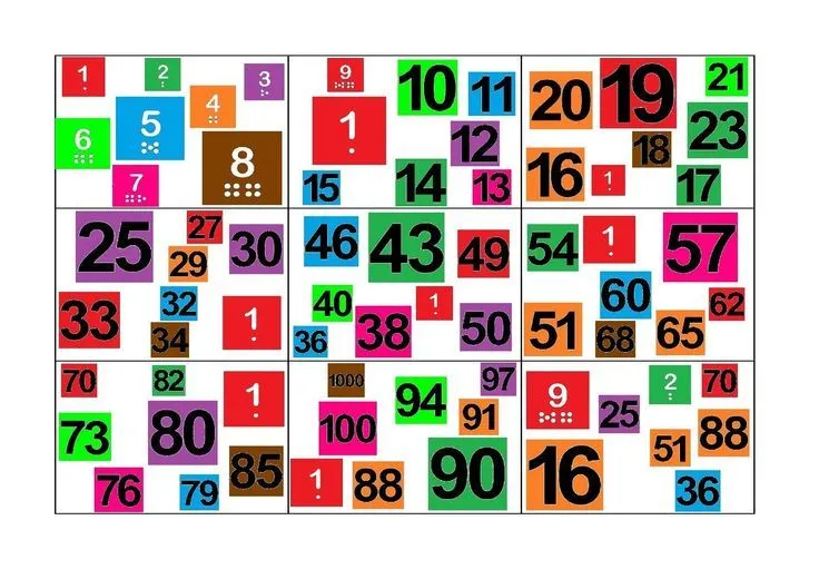 Dobble con números de 1 a 100 Naipes 1- 9 Ficha para imprimir ... Dobble con números de 1 a 100 Naipes 1- 9 Ficha para imprimir ...