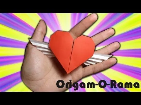 Dobla un CORAZÓN ALADO de PAPEL! - YouTube