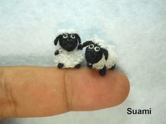 Doble gordas ovejas ganchillo Mini Micro miniatura por SuAmi