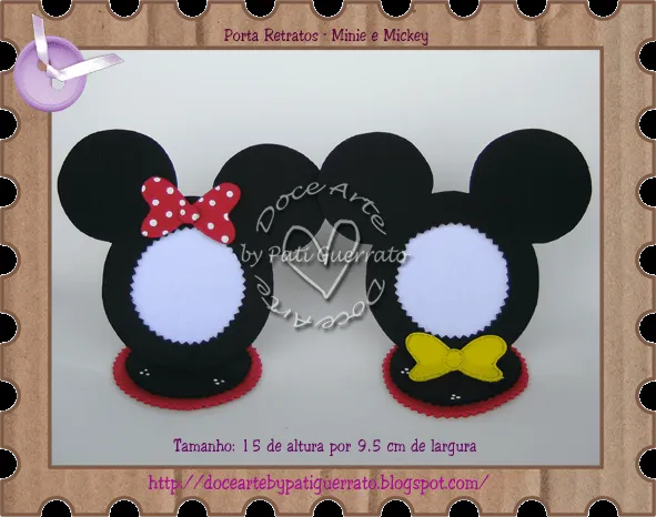 Doce Arte by Pati Guerrato: Porta Retrato - Minie e Mickey