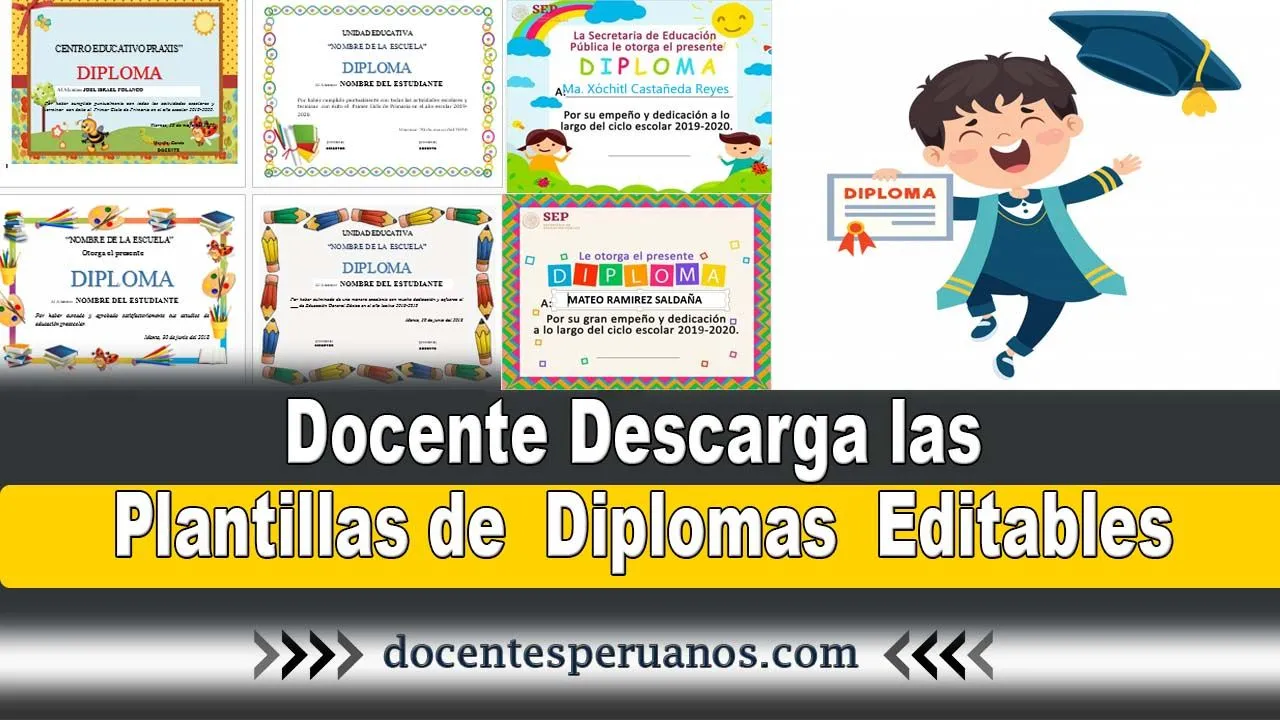 ▷ Docente Descarga las Plantillas de Diplomas Editables ✓ ▷ Docente Descarga las Plantillas de Diplomas Editables ✓