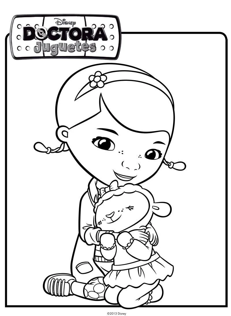 La Doctora Juguetes abraza a la ovejita. Dibujos de Disney La Doctora Juguetes abraza a la ovejita. Dibujos de Disney