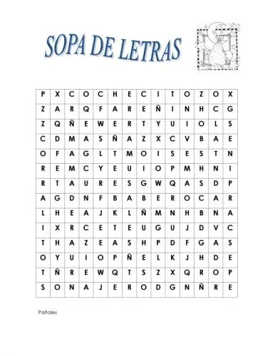 Sopa de letras de baby shower - Imagui