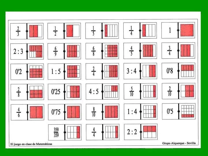 Imagenes domino de fracciones - Imagui