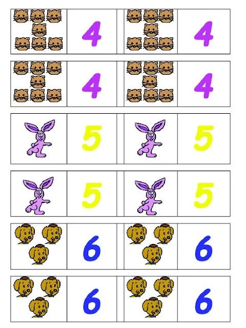 Domino infantil para colorear - Imagui