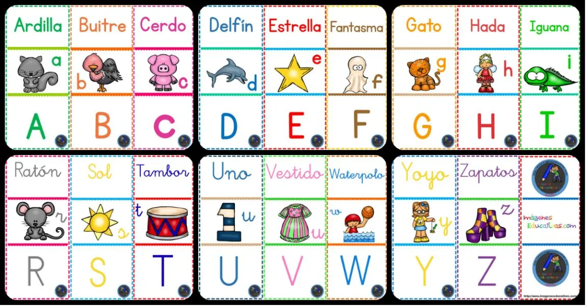 Dominó para jugar y repasar el abecedario, dos tipos de letra – Imagenes Educativas Dominó para jugar y repasar el abecedario, dos tipos de letra – Imagenes Educativas