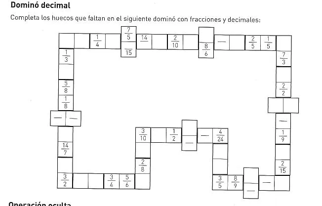 Domino de numeros decimales - Imagui