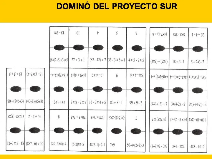 DOMINÓ DE OPERACIONES CON ENTEROS (Nivel II) | Juegos y matemáticas