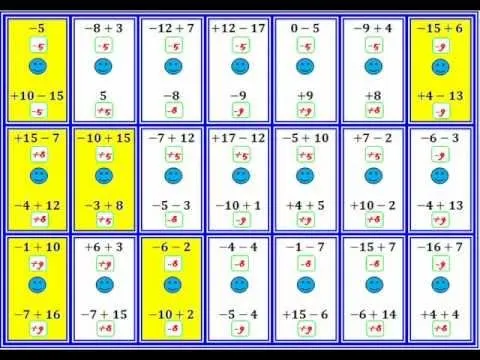 Dominó de suma y resta de números enteros Z - YouTube
