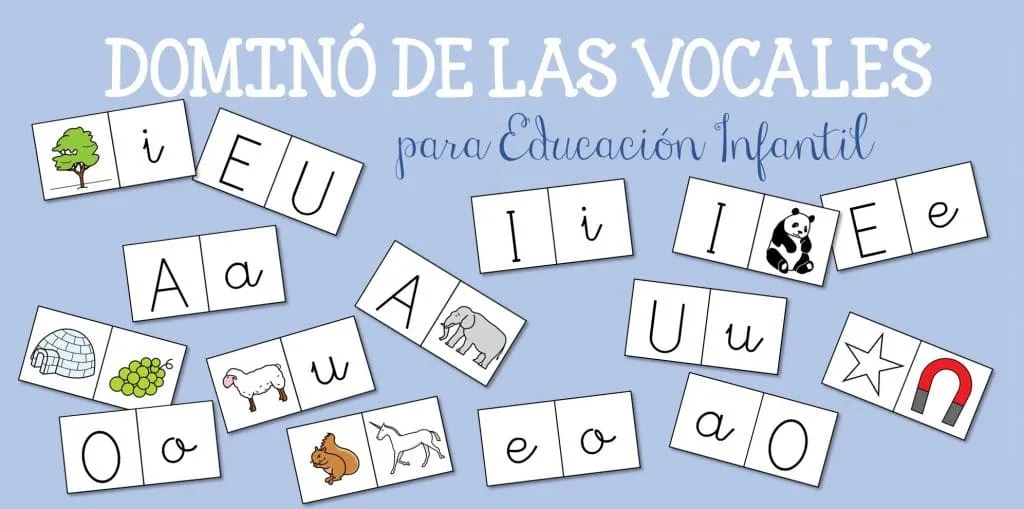 Dominó de las vocales para Educación Infantil Dominó de las vocales para Educación Infantil