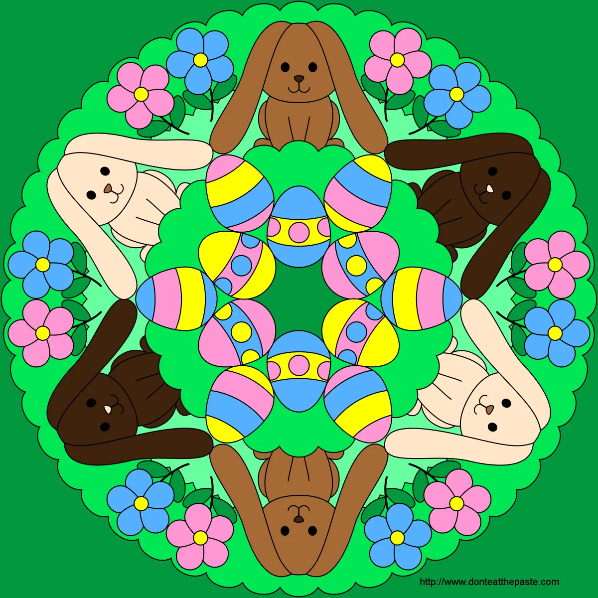 Don't Eat the Paste: Easter Bunny and Egg Mandala to Color Don't Eat the Paste: Easter Bunny and Egg Mandala to Color