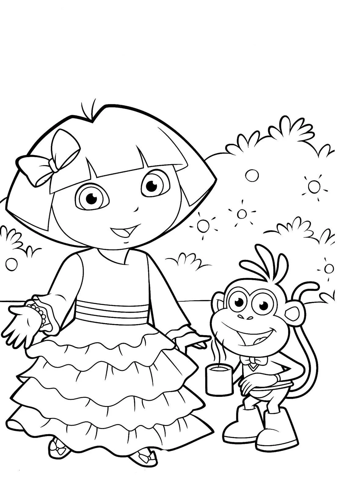 Dora la exploradora para colorear, Juegos de pintar a dora Dora la exploradora para colorear, Juegos de pintar a dora
