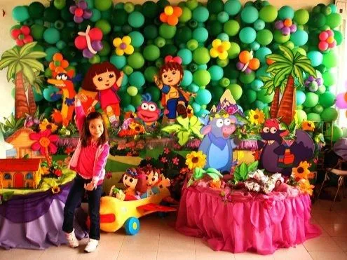 Dora la Exploradora y diego go mesa infantil decorada. | Globos ... Dora la Exploradora y diego go mesa infantil decorada. | Globos ...