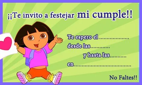 Dora la Exploradora - Invitación de cumpleaños para imprimir ...