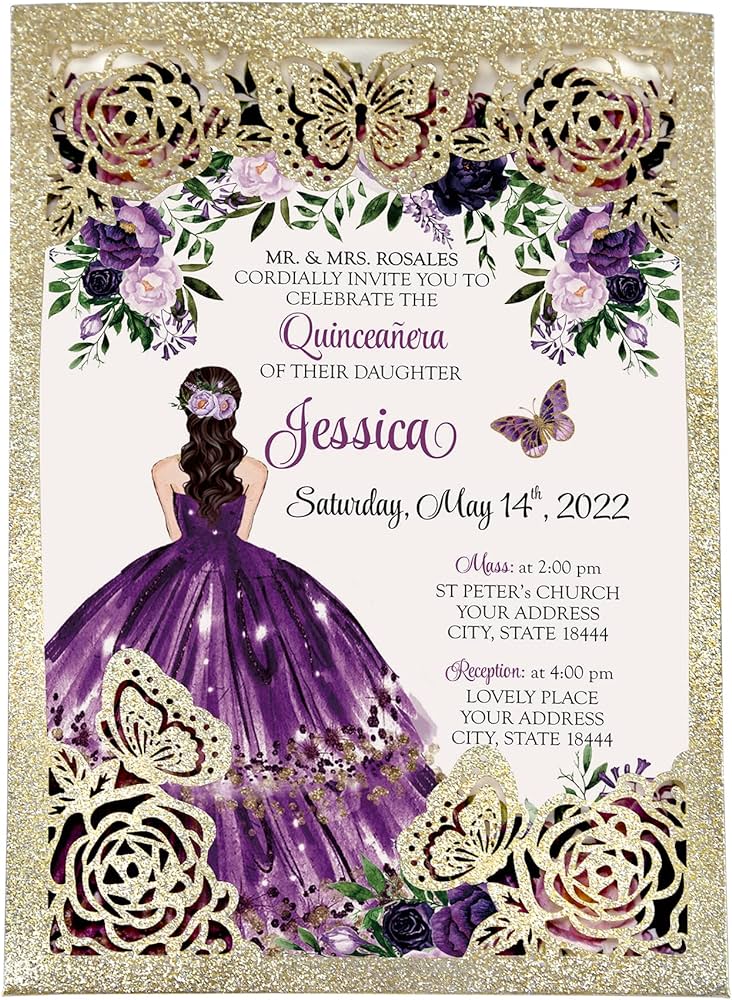 DORIS HOME 50 invitaciones de quinceañera con purpurina dorada clara, mariposas huecas con flores, tarjetas de invitación con sobres para Miss XV/Sweet 16/cumpleaños : Amazon.com.mx: Juguetes y Juegos DORIS HOME 50 invitaciones de quinceañera con purpurina dorada clara, mariposas huecas con flores, tarjetas de invitación con sobres para Miss XV/Sweet 16/cumpleaños : Amazon.com.mx: Juguetes y Juegos