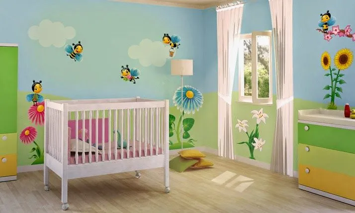 Dormitorio de bebé con stickers - Dormitorios colores y estilos Dormitorio de bebé con stickers - Dormitorios colores y estilos