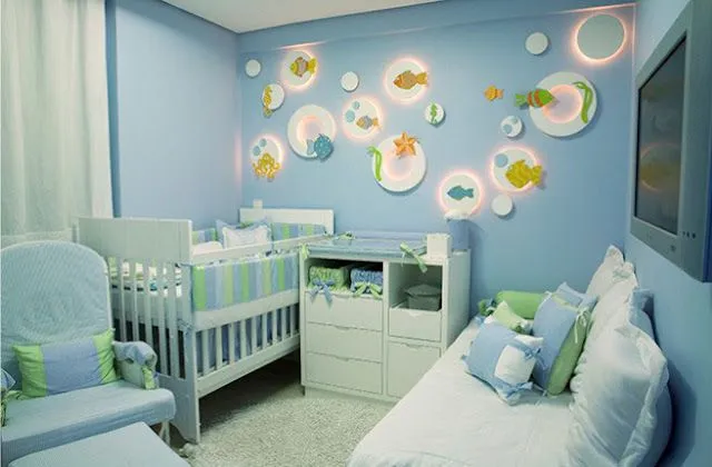 DORMITORIO CELESTE PARA BEBE - DECORACION MARINA : DORMITORIOS ...