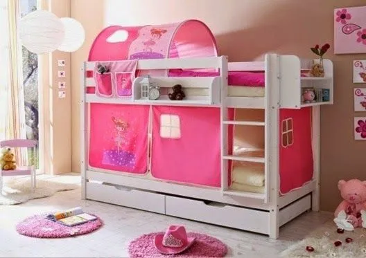 Dormitorio color rosa para dos niñas - Dormitorios colores y estilos Dormitorio color rosa para dos niñas - Dormitorios colores y estilos