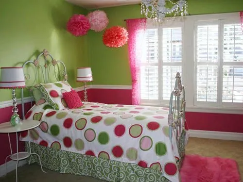 dormitorio habitacion cuarto pintado de rosa y verde | Proyecto ... dormitorio habitacion cuarto pintado de rosa y verde | Proyecto ...