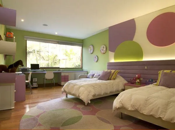 EL DORMITORIO PARA LAS NIÑAS Y ADOLESCENTES verde manzana lila ...