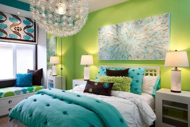 DORMITORIO VERDE MANZANA TURQUESA Y BLANCO | Dormitorios: Fotos de ...