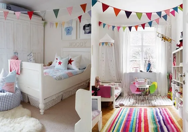 Dormitorios infantiles decorados con triángulos - Muebles y ... Dormitorios infantiles decorados con triángulos - Muebles y ...
