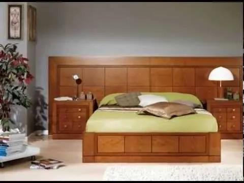 Dormitorios de matrimonio con canape arcon y camas de madera - YouTube