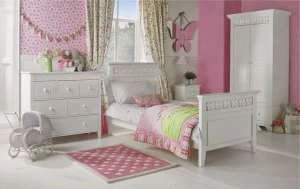 Dormitorios para niñas en color rosa - Colores en casa