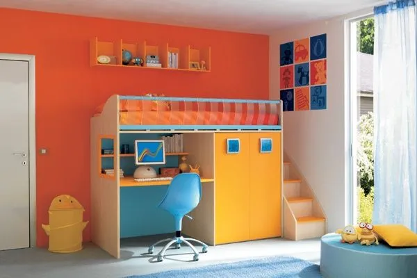 DORMITORIOS PARA NIÑOS COLOR NARANJA | DORMITORIOS CON ESTILO