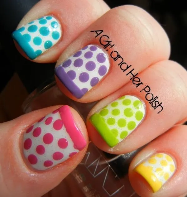 7. dotty manicura francesa - Estas uñas arte patrones harán que sus…