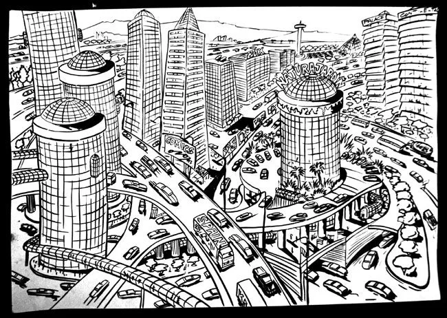 Una ciudad en dibujo - Imagui