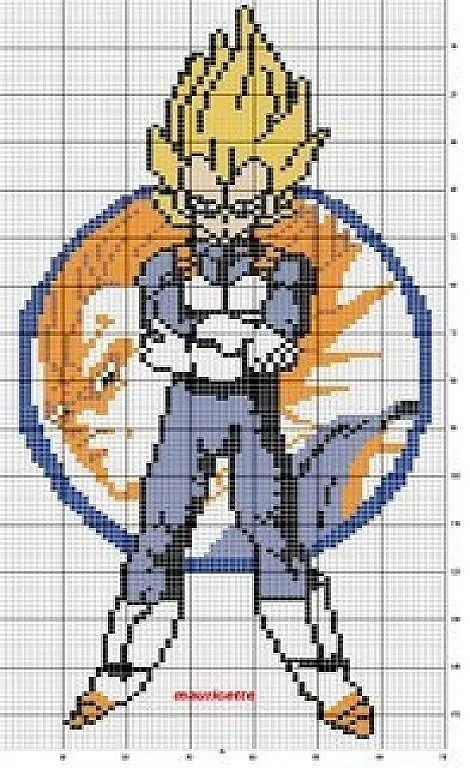 Goku en punto de cruz - Imagui