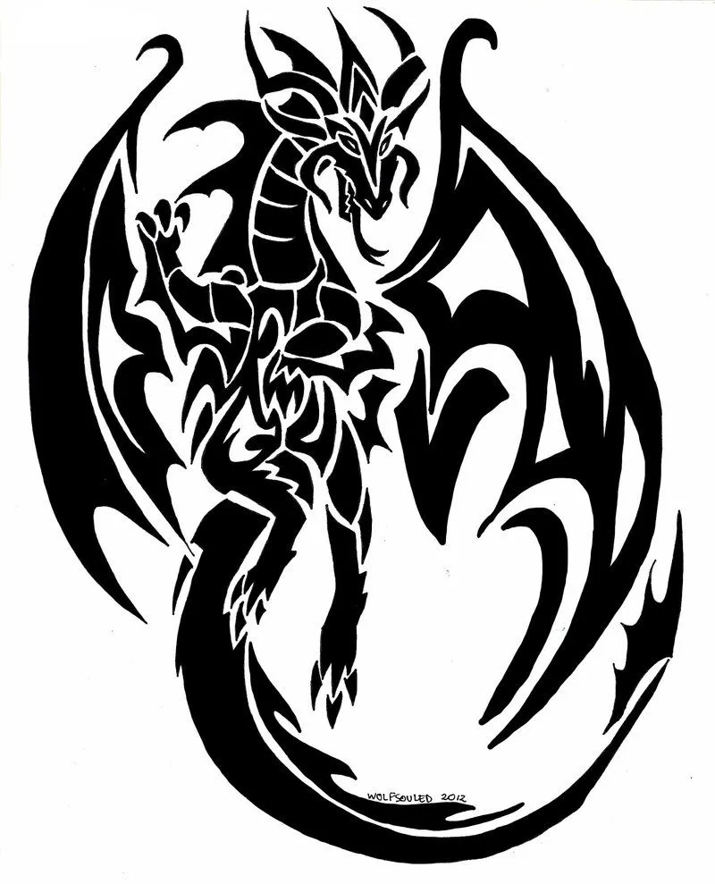Dragon Tribal Tattoo - ClipArt Best