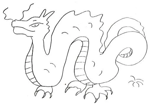 DRAGONES CHINOS EN FICHAS PARA PINTAR