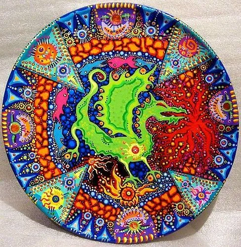 El Dragón" Painted Mandala Plate- | Flickr - Photo Sharing!