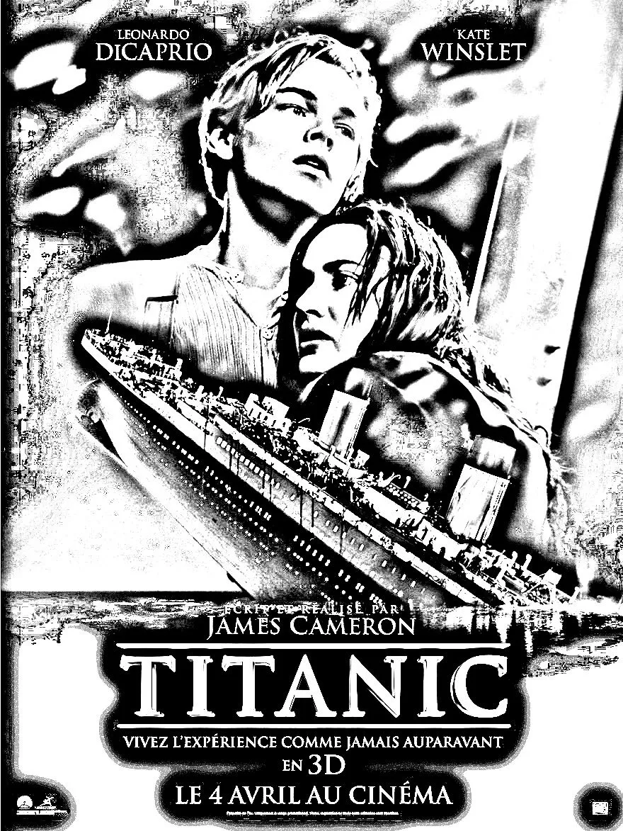 La dramática y clásica película Titanic - Películas - Colorear para Adultos La dramática y clásica película Titanic - Películas - Colorear para Adultos