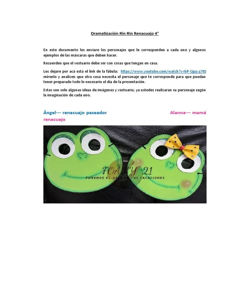 Dramatización Rin Rin Renacuajo 4° | PDF