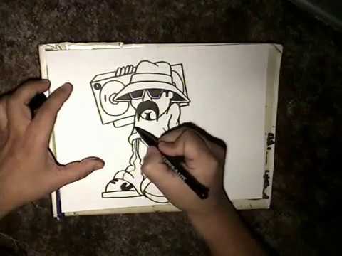 Drawing a cholito with a Boombox - Payaso- (No Tear On My Pillow ...