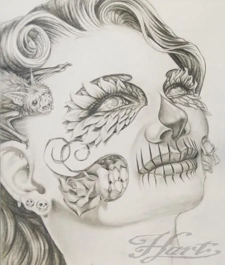 Drawing Flower of Pencil Sketches | La Catrina pencil drawing ... Drawing Flower of Pencil Sketches | La Catrina pencil drawing ...