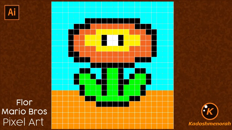 DRAWING MARIO BROS FLOWER IN PIXEL ART STYLE│DIBUJANDO FLOR DE MARIO BROS  EN ESTILO PIXEL ART [ING - SPA] — Hive