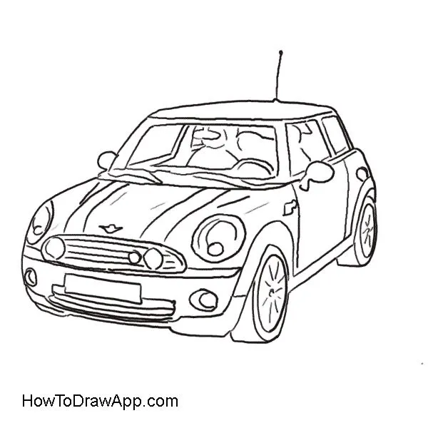 drawing of the mini cooper car | Coloring pages | Pinterest drawing of the mini cooper car | Coloring pages | Pinterest