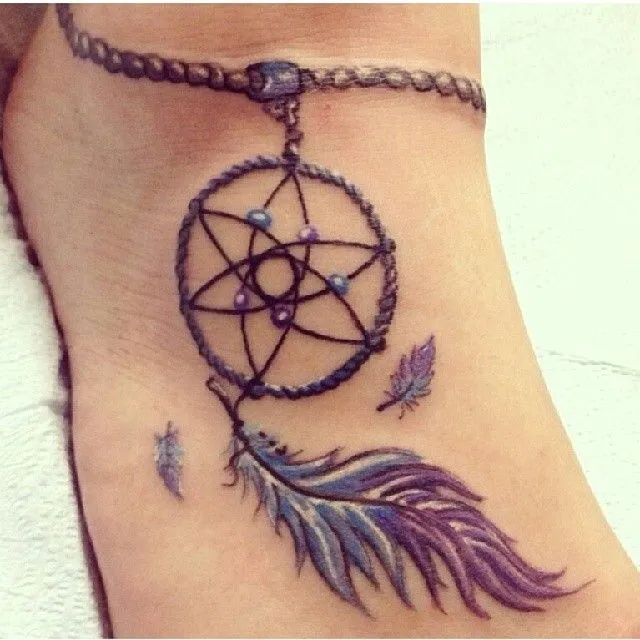 dreamcatcher color feather anklet #tattoo #ink | tatoo ideas ...