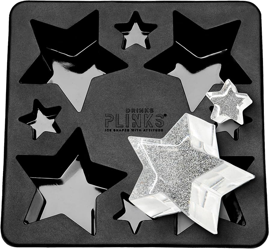 DRINKSPLINKS - Molde de silicona para cubitos de hielo personalizados con forma de estrellas, formas de estrella DRINKSPLINKS - Molde de silicona para cubitos de hielo personalizados con forma de estrellas, formas de estrella