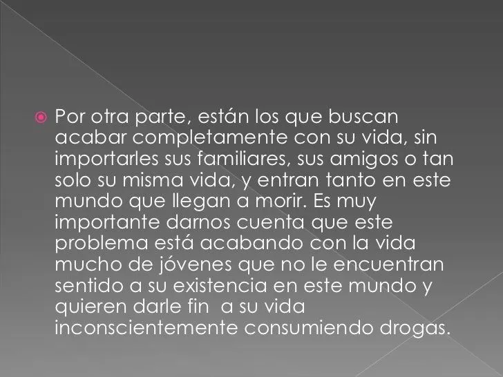La drogadicción en los jóvenes