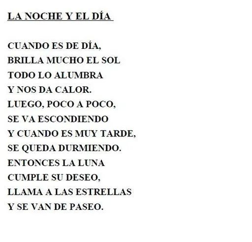 Poema del sol para niños - Imagui