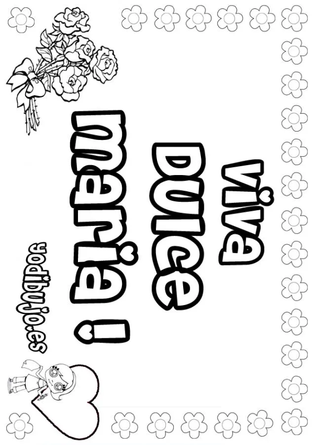 DULCE MARIA colorear nombres niñas - Dibujos para colorear NOMBRES ...